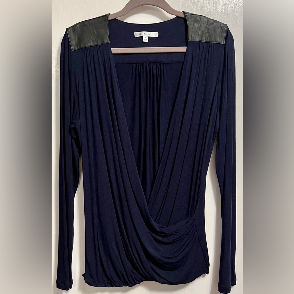 CAbi Navy Blue Blouse size M
